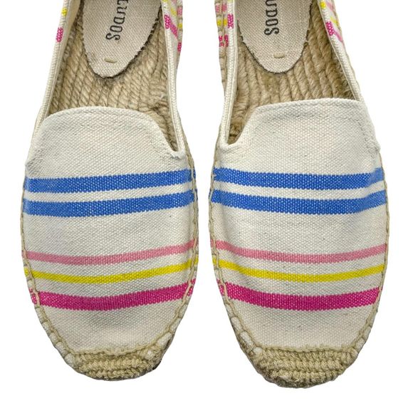 Soludos Smoking Slipper Candy Stripe Espadrille Flat - Picture 6 of 11